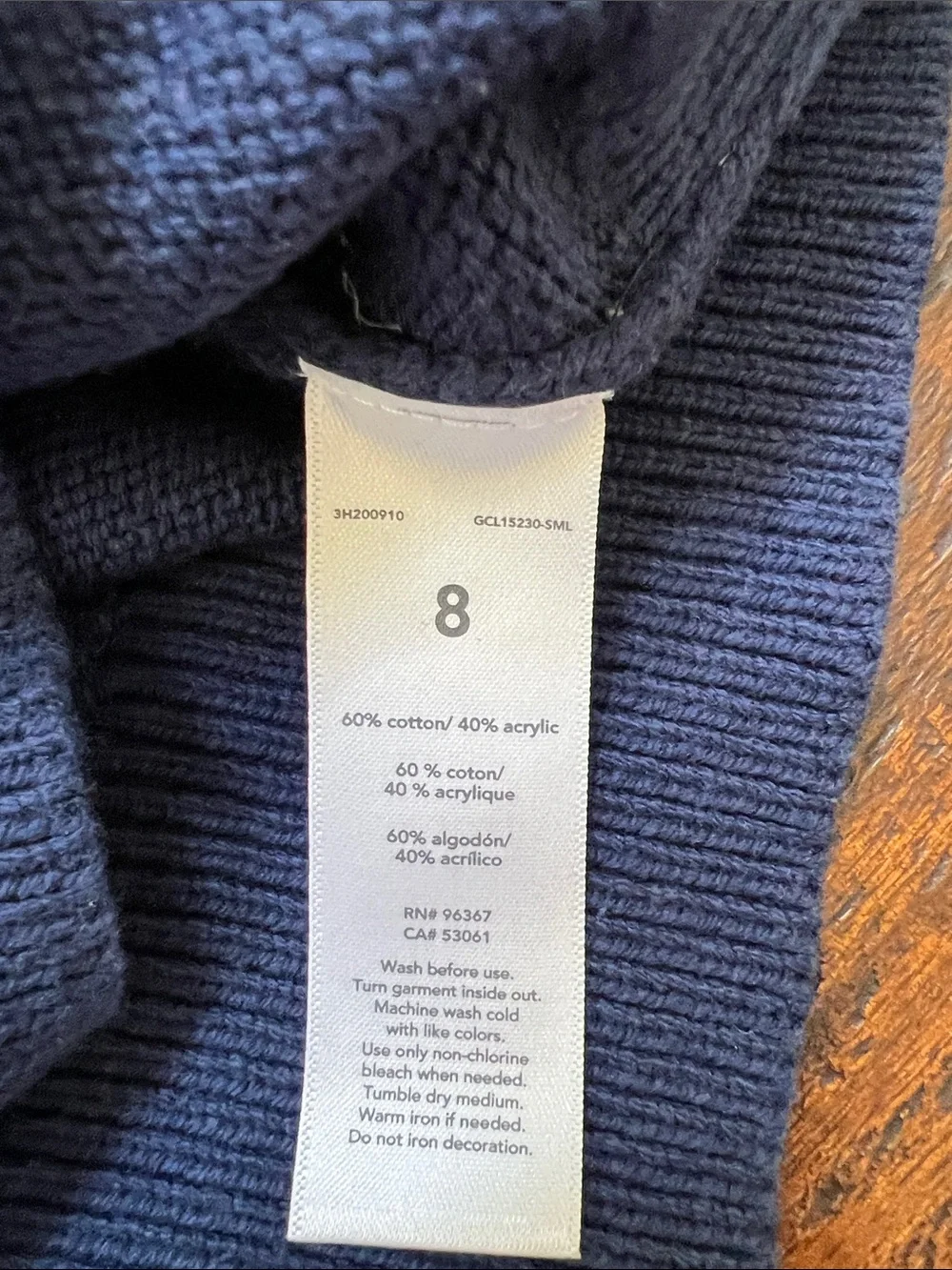 OSHKOSH B'GOSH Quarter-Zip Funnel Neck Pullover Sweater Blue/White Stripe Boys 8